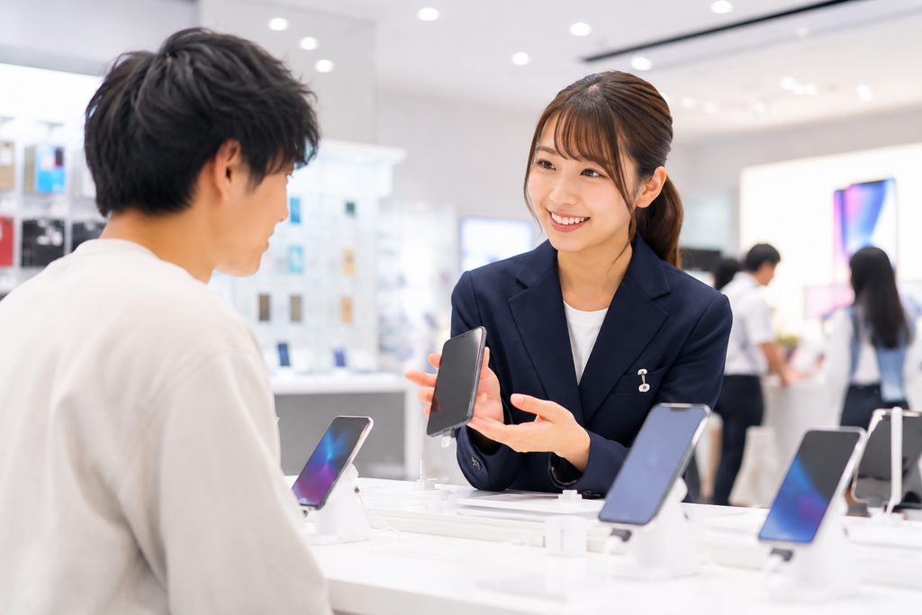 新潟市中央区・東区・北区・秋葉区｜スマホの販売・ご案内業務【正社員】10：00～19：00！シフトによる週休2日制／営業や接客の経験ある方の募集！住宅手当あり！