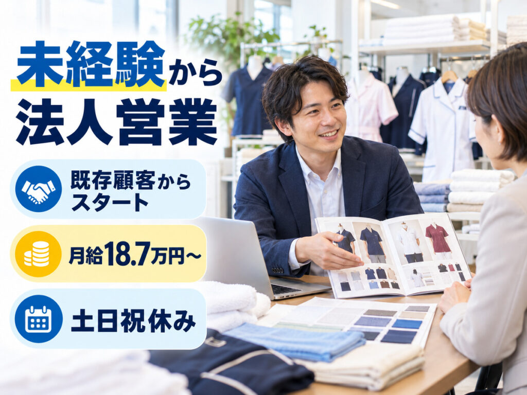 新潟市中央区【正社員】未経験から始める法人営業｜既存顧客から担当・土日祝休み